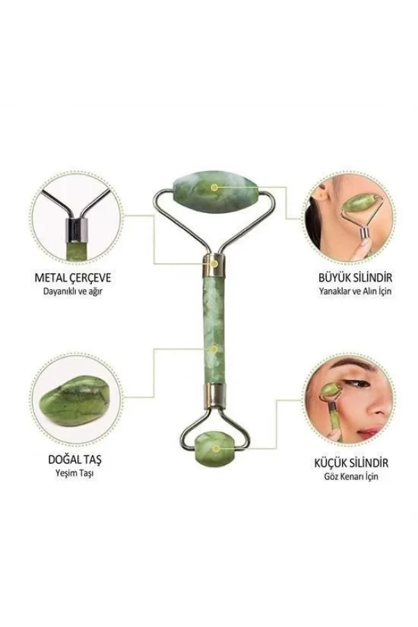 BUFFER® Yeşim Taşı Çift Taraflı Cilt Masaj Aleti