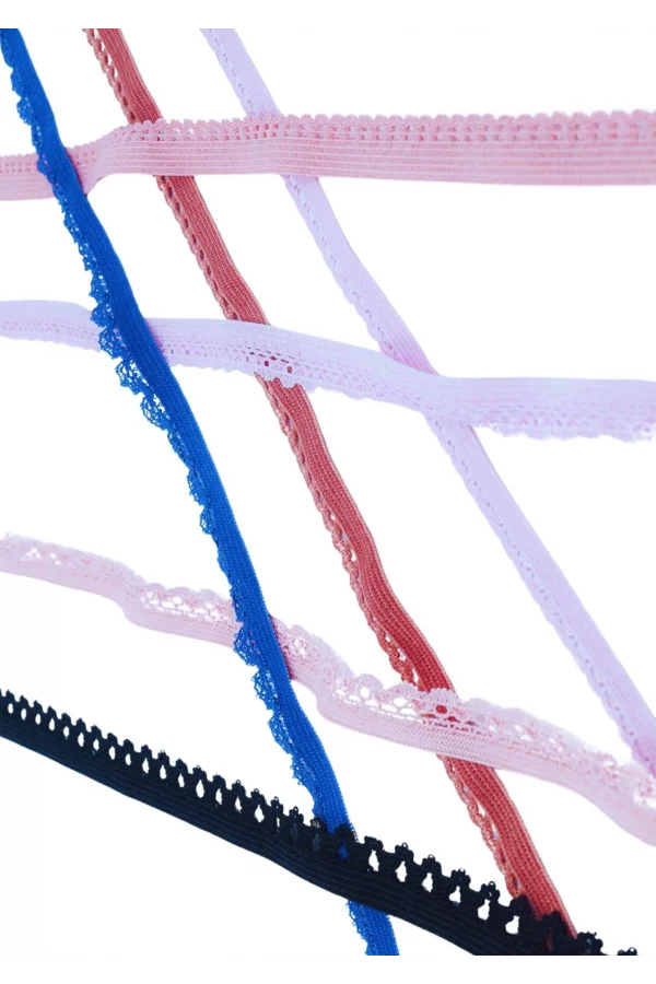 Çamaşır Lastiği Dantelli 1 cm 1 Metre Açık Pembe