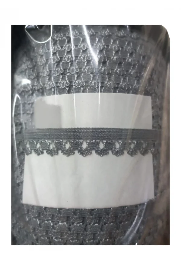 Çamaşır Lastiği Dantelli 1 cm 1 Metre Gri