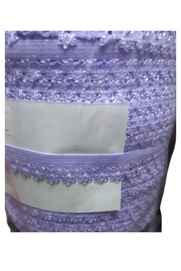Çamaşır Lastiği Dantelli 1 cm 1 Metre Lila