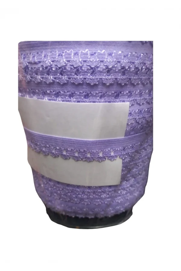 Çamaşır Lastiği Dantelli 1 cm 75 Metre 1 Top Açık Mor