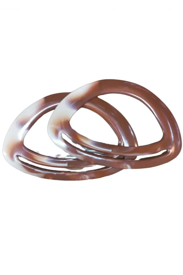 Çanta Sapı Oval Kahverengi-Beyaz 18 cm