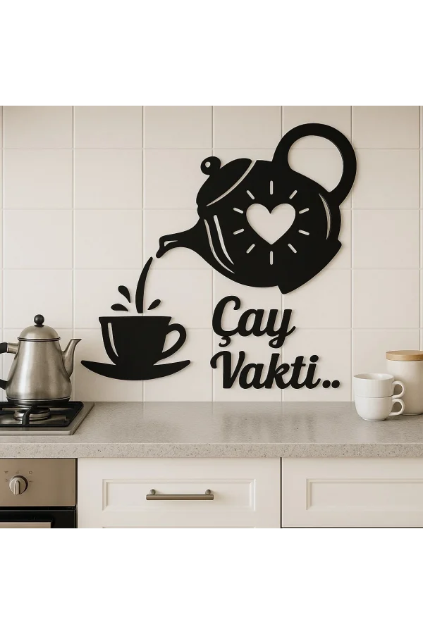 Çay Vakti – Ahşap Mutfak Duvar Dekoru