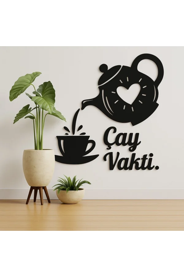 Çay Vakti – Ahşap Mutfak Duvar Dekoru