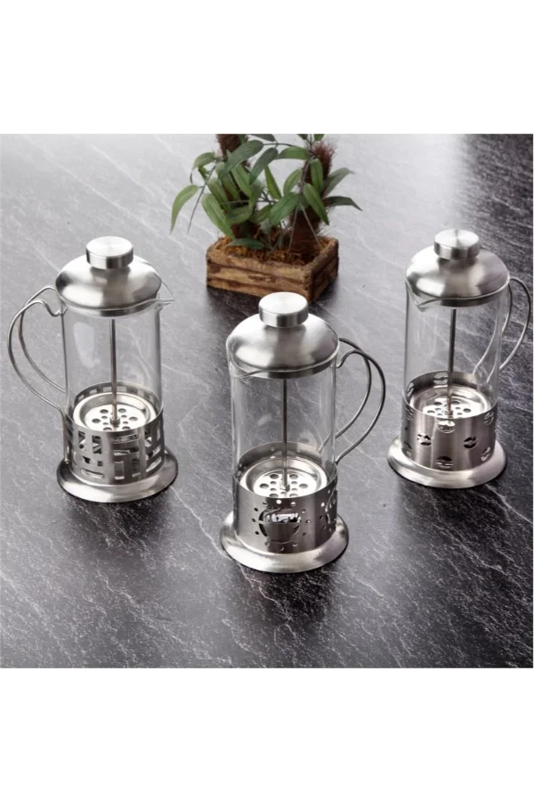 Çelik Kulplu Cam French Press - 350 ml