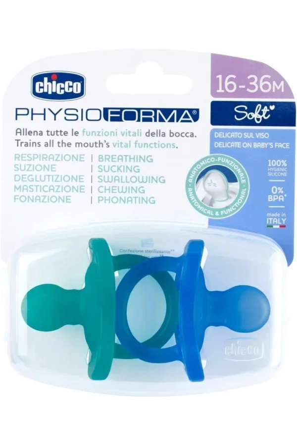 Chicco PhysioForma Soft 2li Silikon Emzik 16-36 Ay Erkek
