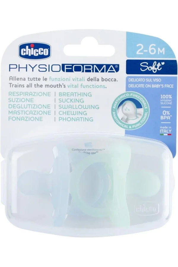 Chicco PhysioForma Soft 2li Silikon Emzik 2-6 Ay Erkek