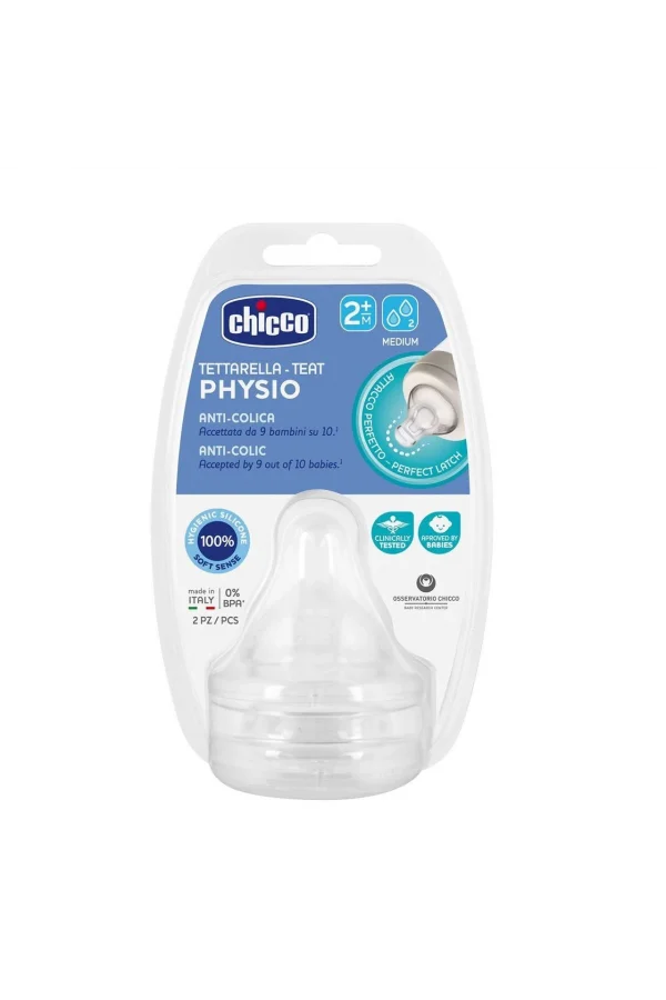 Chicco Wellbeing Silikon 2li Biberon Emziği 2 ay+