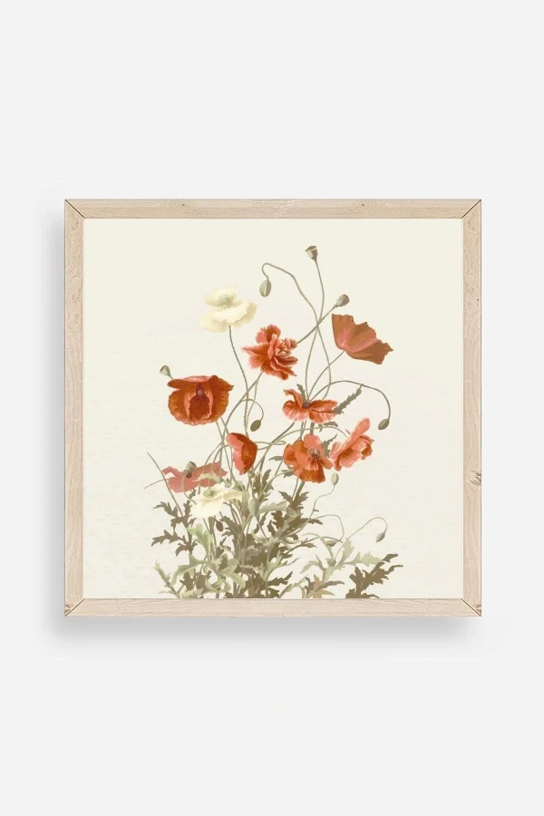 Çiçek Ahşap Çerçeveli Tablo