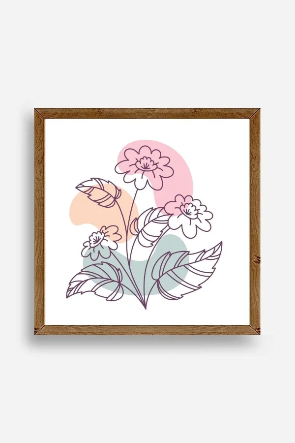 Çiçek Ahşap Çerçeveli Tablo