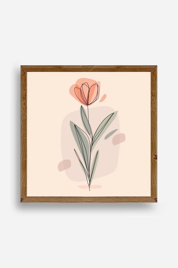 Çiçek Ahşap Çerçeveli Tablo