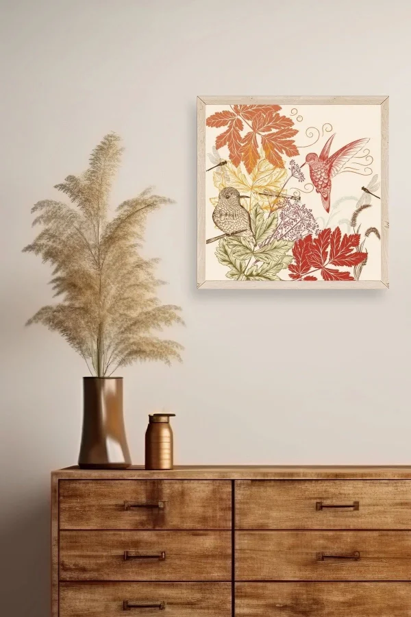 Çiçek Ahşap Çerçeveli Tablo