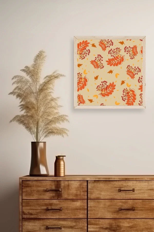 Çiçek Ahşap Çerçeveli Tablo