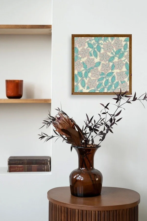 Çiçek Ahşap Çerçeveli Tablo