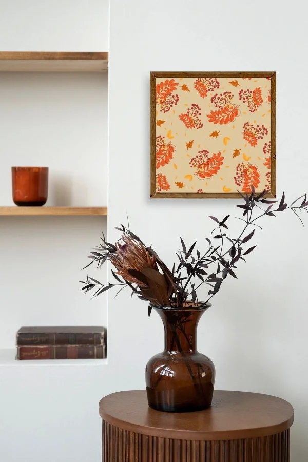 Çiçek Ahşap Çerçeveli Tablo