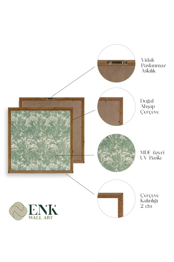 Çiçek Ahşap Çerçeveli Tablo