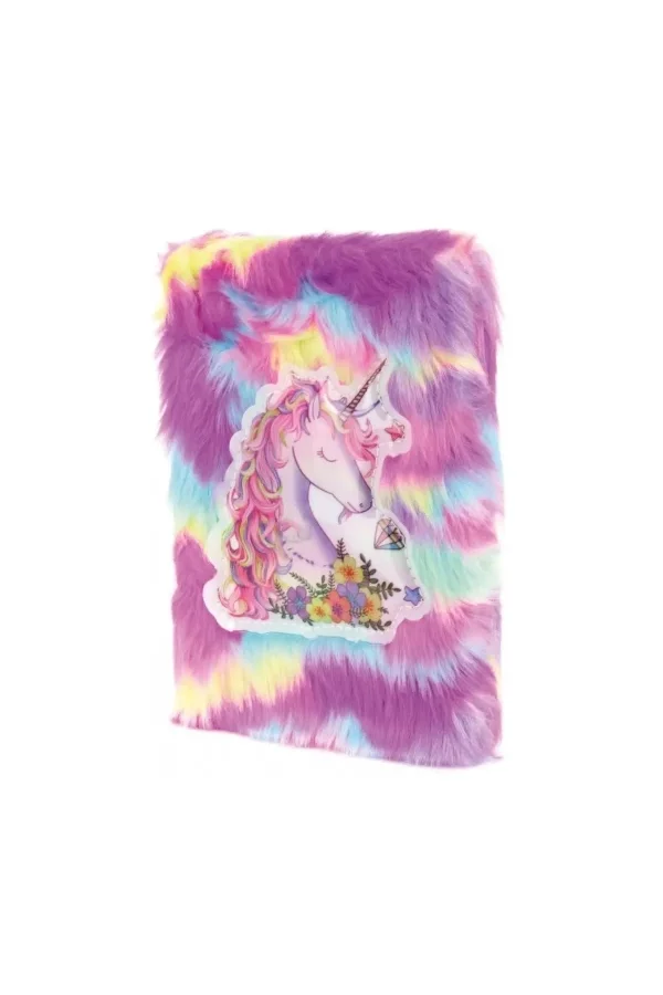Çiçekli Unicorn Tasarımlı Peluş Hatıra Defteri
