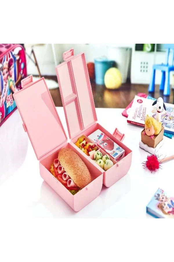 Çift Kapaklı Bölmeli Beslenme Kabı