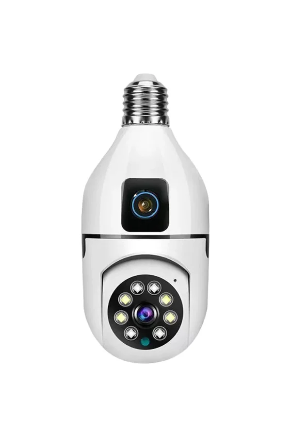 Çift Lensli Duy Girişli Kablosuz Ampul Kamera