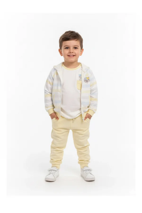 Çizgili Kapüşonlu hırka