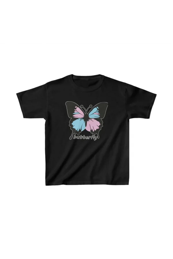 Çocuk Unisex Baskılı T-Shirt - Siyah
