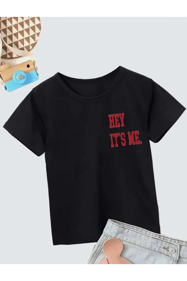 Çocuk Unisex Baskılı T-Shirt - Siyah