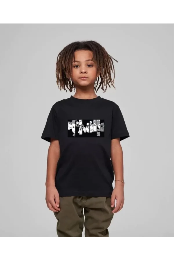 Çocuk Unisex Baskılı T-Shirt - Siyah