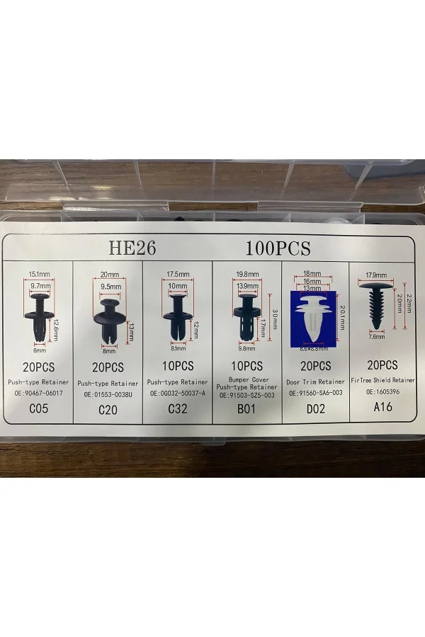 Çok Amaçlı Plastik Bağlantı Klipsi Seti 100 Parça