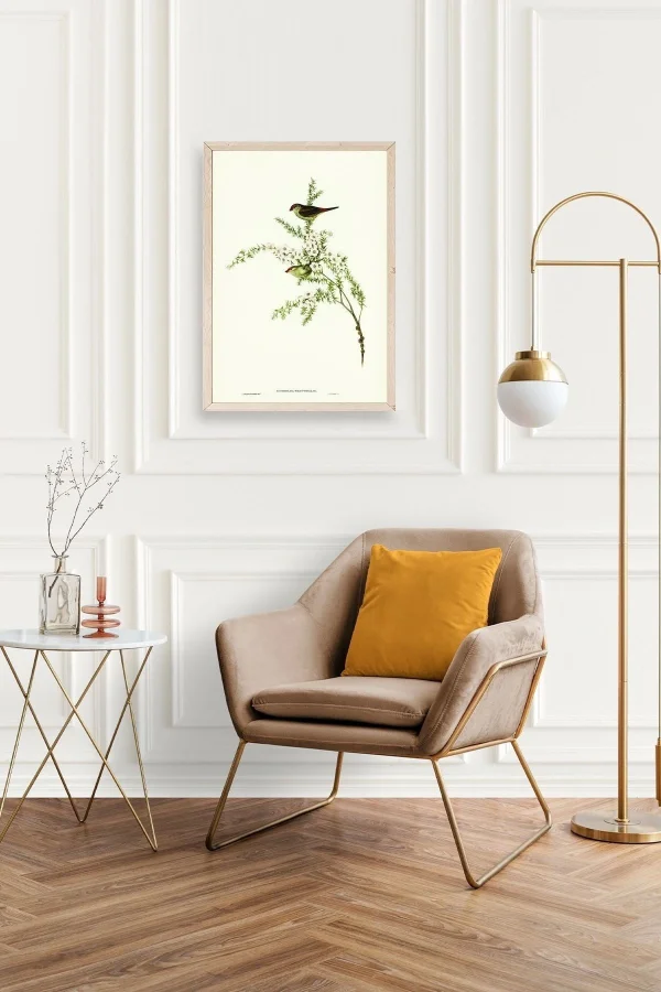 Daldaki Kuş Ahşap Çerçeveli Tablo