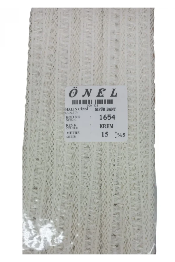 Dantel Polyester Güpür Bant Krem 15 Metre En 3 cm ON-1654-K