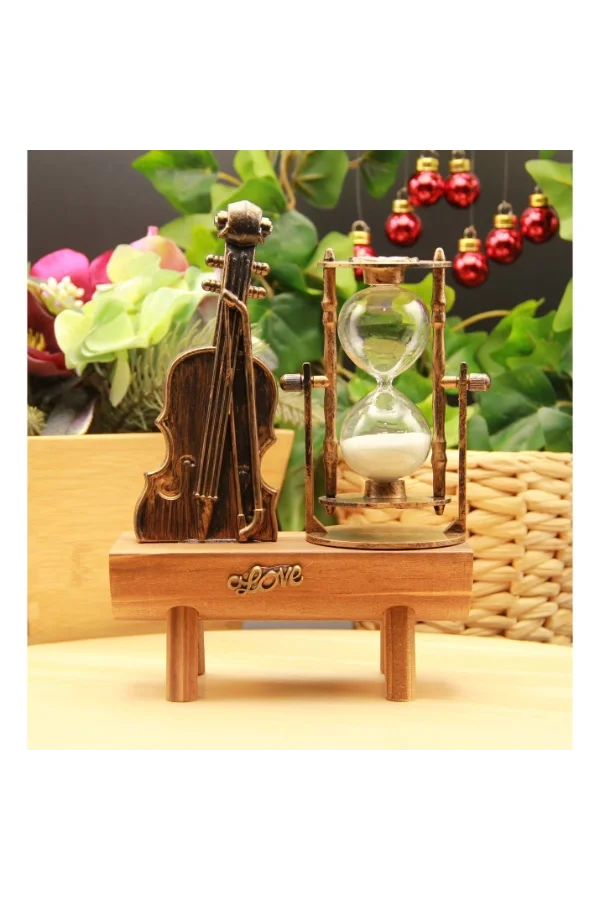 Dekoratif Keman Tasarımlı Kum Saati