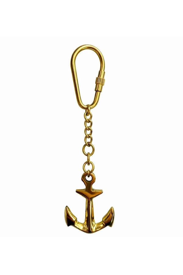 Denizci Temalı Pirinç Çapa Anahtarlık