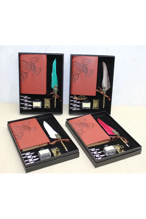 Deri Defterli Divit Hokka Seti Model 1