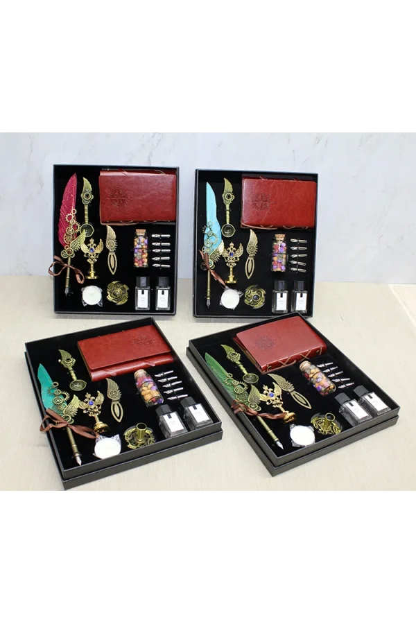 Deri Defterli Divit Hokka Ve Mühür Seti Model 1