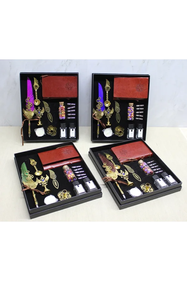 Deri Defterli Divit Hokka Ve Mühür Seti Model 2