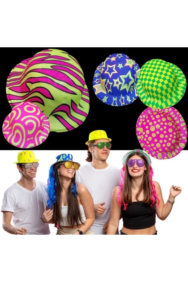 Desenli Plastik Parti Şapkası