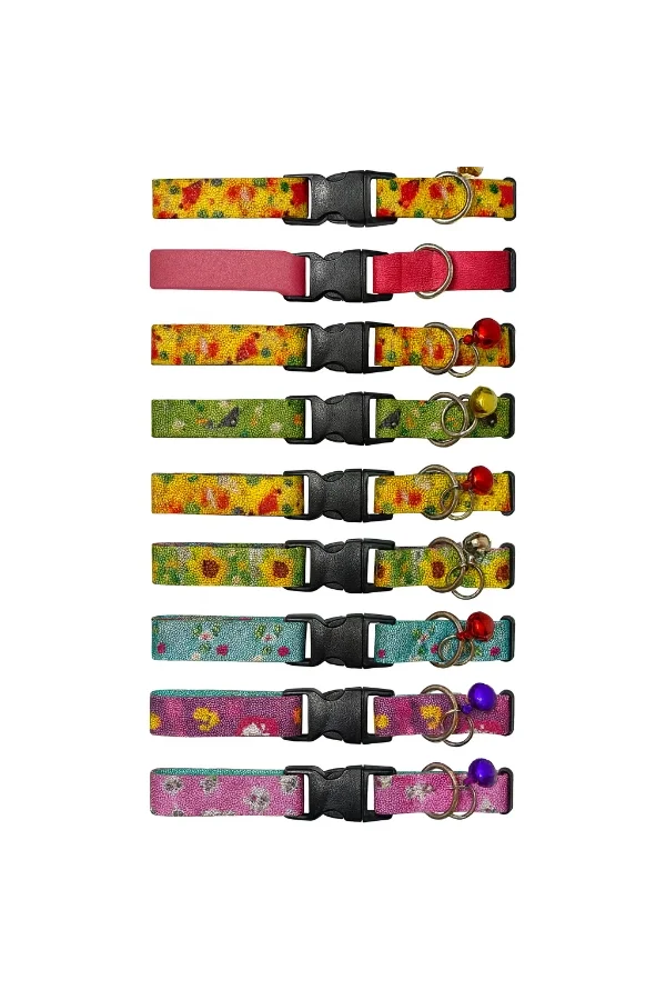 Desenli Zilli Kedi Tasması