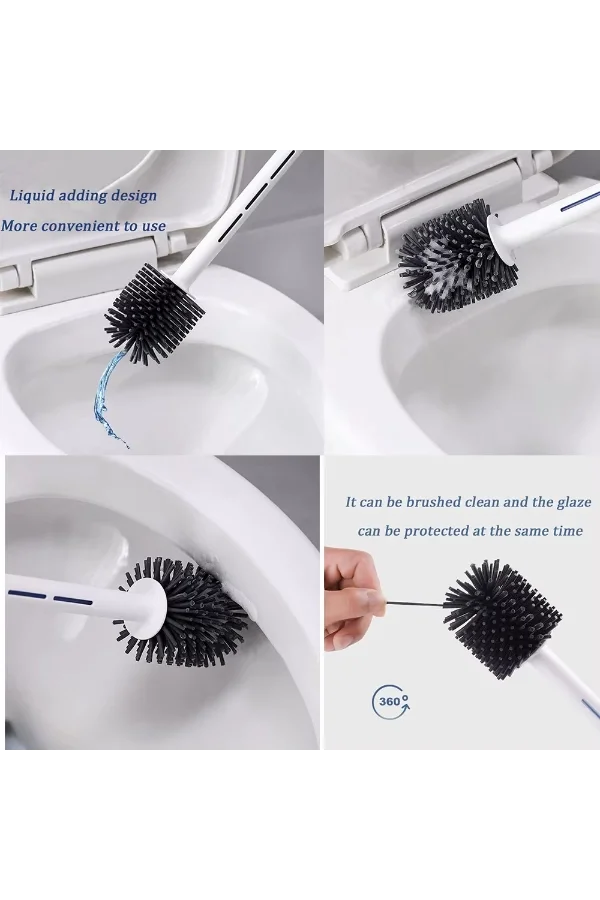 Deterjan Hazneli Silikon Tuvalet Fırçası