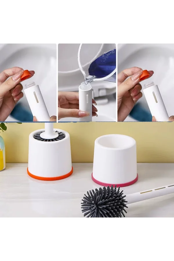 Deterjan Hazneli Silikon Tuvalet Fırçası