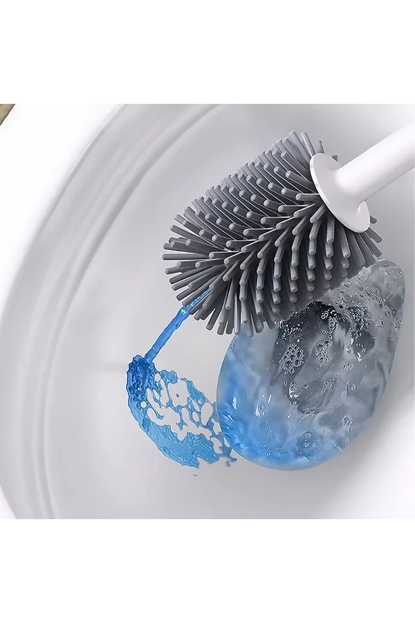 Deterjan Hazneli Silikon Tuvalet Fırçası