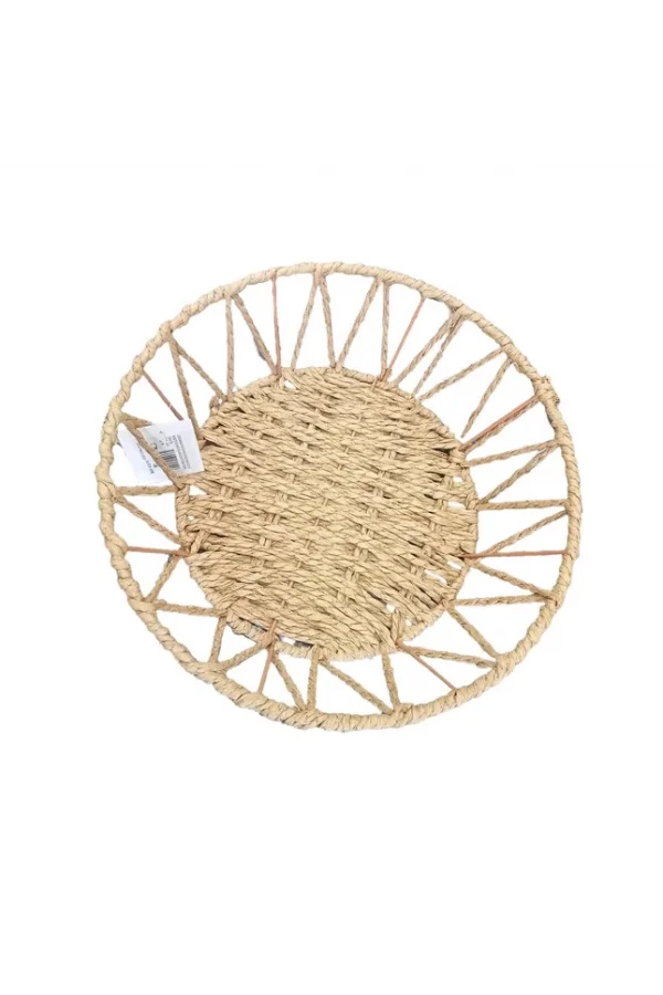 Doğal Örgü Yuvarlak Sepet