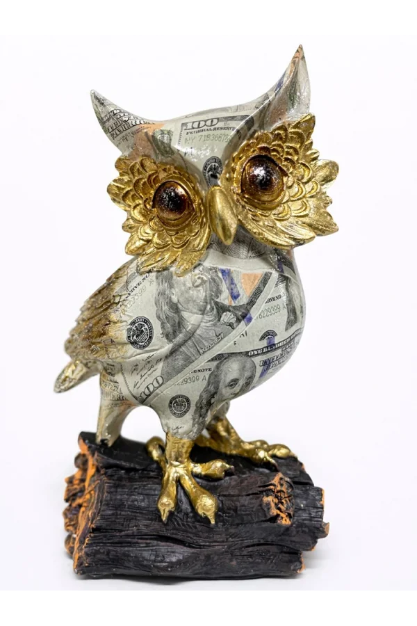 Dolar Baskılı Özel Tasarım Polyester Baykuş - 17x10 cm