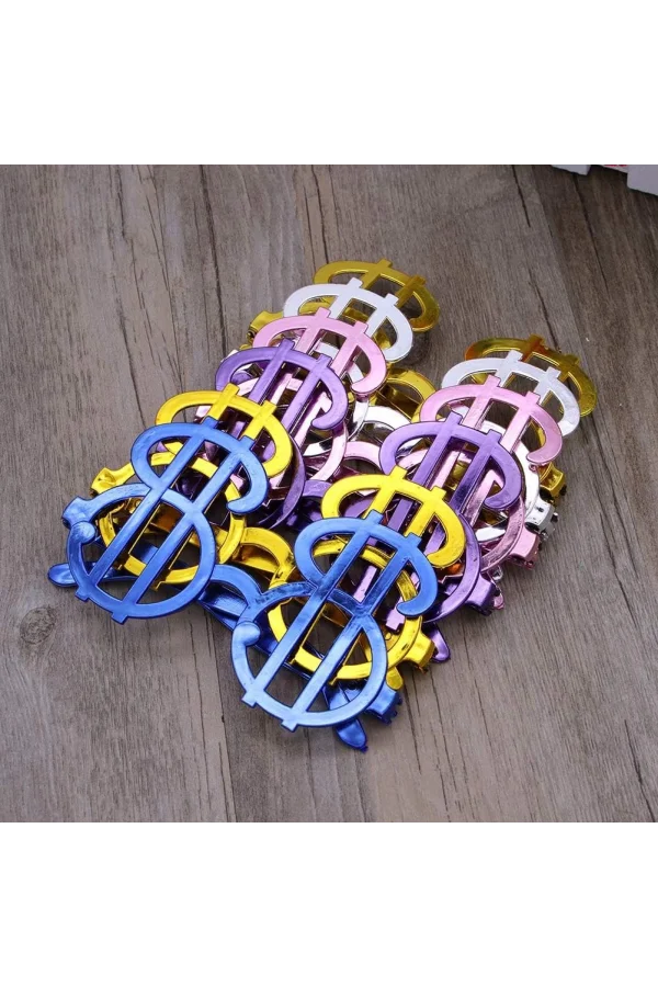 Dolar Şekilli Metalize Parti Gözlüğü 6 Adet