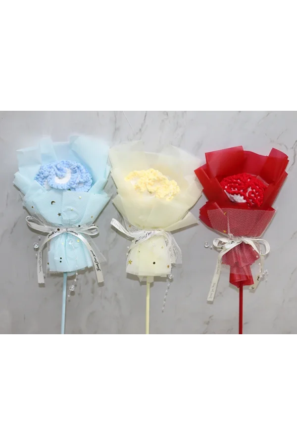 El Örgüsü Tekli Çiçek Buketi