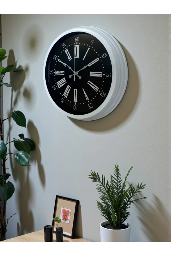 Elegance White 40 Cm Metal Duvar Saati