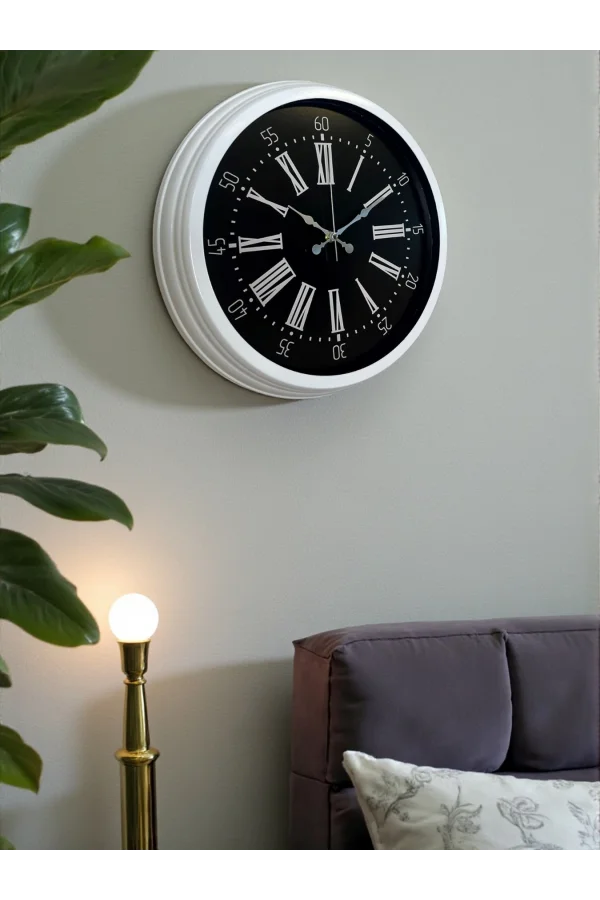Elegance White 40 Cm Metal Duvar Saati