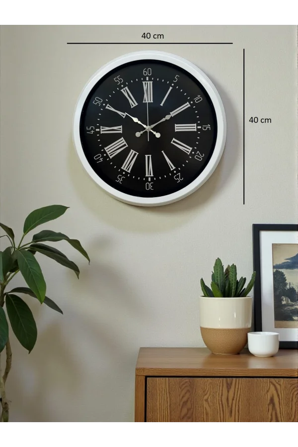 Elegance White 40 Cm Metal Duvar Saati