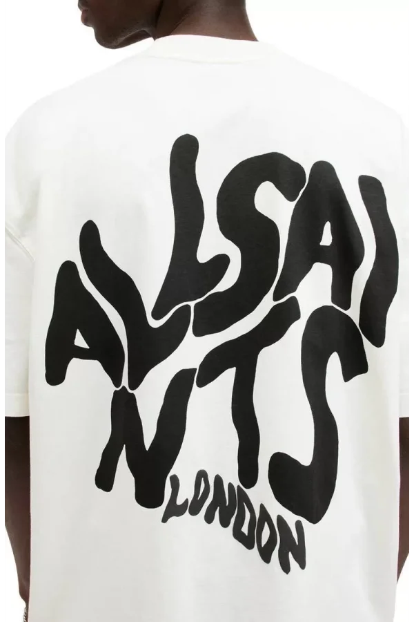 Erkek Baskılı Oversize T-shirt - Beyaz