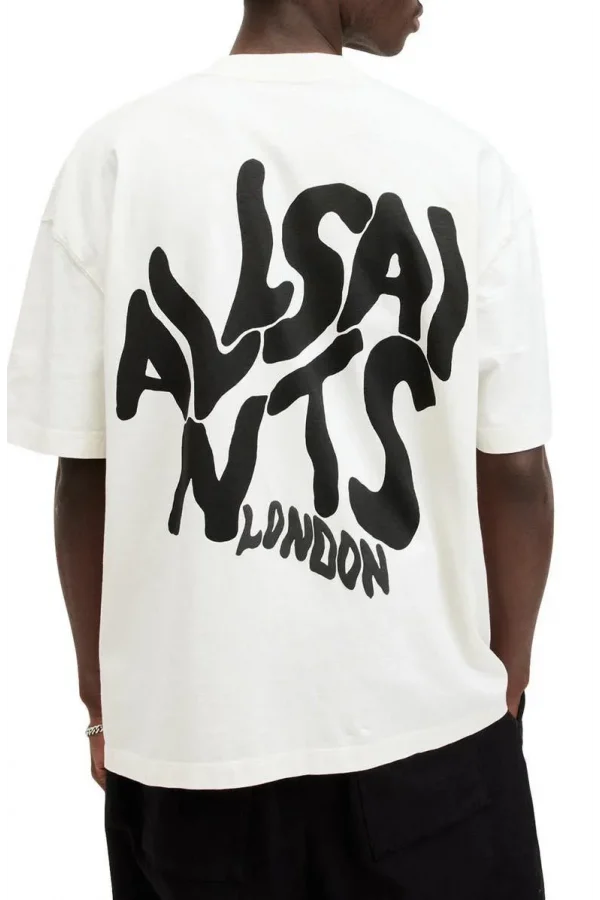 Erkek Baskılı Oversize T-shirt - Beyaz