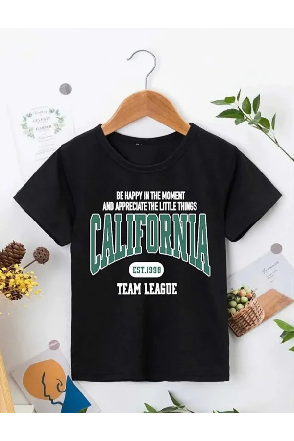 Erkek Çocuk Baskılı T-Shirt - Siyah